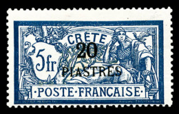 * Crete: N°16/20, Série Valeur PIASTRES En Surcharge, TB (certificat)   Cote: 630 Euros  ... - Unused Stamps