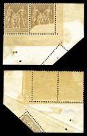 * N°80, 30c Brun, Impression Partielle Par Pliage Tenant à Normal En Paire Cdf. SUP. R. (certificat)    ... - 1876-1898 Sage (Type II)