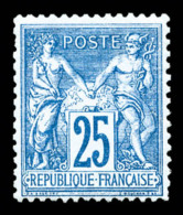 * N°79, 25c Bleu Type II, Bon Centrage, Frais, TTB (certificat)   Cote: 750 Euros   Qualité: * - 1876-1898 Sage (Type II)