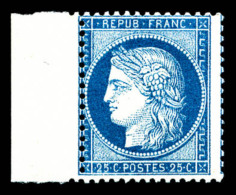 * N°60Cb, 25c Bleu Foncé Type III, Bdf, TTB   Cote: 240 Euros   Qualité: * - 1871-1875 Ceres