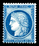 ** N°60C, 25c Bleu Type III, Fraîcheur Postale, SUP      Qualité: ** - 1871-1875 Ceres