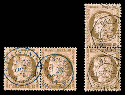 O N°54, 10c: 2 Paires Avec Obl Différentes (Cuba Et Etats Unis). SUP      Qualité: O - 1871-1875 Ceres