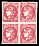 ** N°49, 80c Rose En Bloc De Quatre (2ex*), Fraîcheur Postale, SUPERBE (signé Brun/certificat)    ... - 1870 Bordeaux Printing