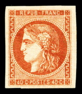 * N°48e, 40c ROUGE SANG FONCE, Grandes Marges, Inf Trace De Ch, SUPERBE (signé Calves/certificats)     ... - 1870 Bordeaux Printing