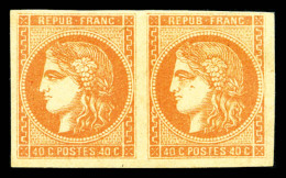 (*) N°48, 40c Orange En Paire, TB   Cote: 560 Euros   Qualité: (*) - 1870 Ausgabe Bordeaux