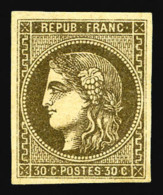 * N°47d, 30c Brun-foncé, TB (certificat)   Cote: 700 Euros   Qualité: * - 1870 Bordeaux Printing