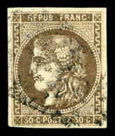 O N°47, 30c Brun. TB (signé)   Cote: 250 Euros   Qualité: O - 1870 Bordeaux Printing