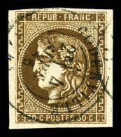 O N°47, 30c Brun, Belles Marges. TTB (signé Brun)   Cote: 250 Euros   Qualité: O - 1870 Bordeaux Printing