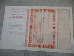 DAKAR - Crédit Foncier D'Afrique Certificat Nominatif De Bons De 1000 F 5,5%  1929 - Avec TALON - Afrique