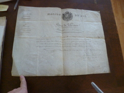 Parchemin Maison Du Roi Pension Vétéran Autographe DE LA ROCHEFOUCAULD Duc De Doudeauville 1825 Gavoque? - Manuscripten