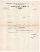 Facture--1952--RIBERAC-24-E.POSTILLON Ses Fils &Cie(feutres,cartonneries) Pour Quincaillerie Bustarret RIBERAC -24 - 1950 - ...