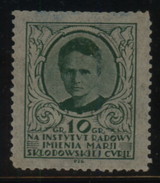 POLAND 10GR MARIE SKLODOWSKA CURIE RADIOLOGY INSTITUTE FUNDRAISING LABEL HM CHEMISTRY NOBEL PRIZE WINNER - Labels