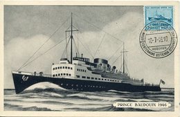 20398 Belgium, Maximum 1946 The Ship "prince Baudouin" 1946  Le Bateau Prince, - Marittimi