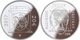 Lithuania 20 Euro 2017 "Algirdas Julien Greimas" Silver PROOF - Litauen