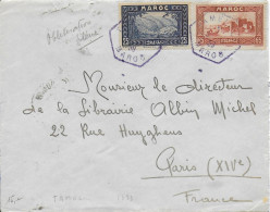 MAROC - 1939 - RARE OBLITERATION D'AGENCE POSTALE En VIOLET - ENVELOPPE DE TAMELLALT => PARIS - Storia Postale