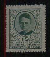 POLAND 10GR MARIE SKLODOWSKA CURIE RADIOLOGY INSTITUTE FUNDRAISING LABEL NG CHEMISTRY NOBEL PRIZE WINNER - Vignette