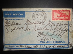 Indochine Lettre De Saigon 1937 Pour Malakoff - Airmail