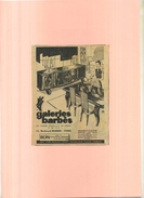 FRANCE 75 . GALERIES BARBES . PUB  DES ANNEES 1950 . DECOUPEE ET COLLEE SUR PAPIER . - Altri & Non Classificati