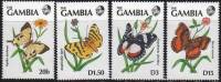 GAMBIE Papillons, (yvert 1015/18) **. Neuf Sans Charniere MNH - Butterflies