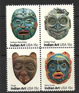 USA 1980 MASQUES INDIENS  YVERT N°1294/97  NEUF MNH** - Indianer