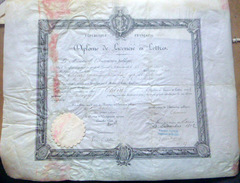 DIPLOME DE LICENCIE ES LETTRES ACADEMIE DE PARIS 1902  CACHET EN PAPIER GAUFRE AVOCAT - Diplômes & Bulletins Scolaires