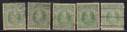 ½d X 5 Used, Varities On Shades / Perforation, New Zealand 1909 Onwards - Gebraucht