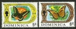 DOMINIQUE Dominica Papillons (yvert 268/69) Complet Papillons, Neuf Sans Charniere. ** MNH - Mariposas