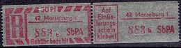 GERMANY #  42 MERSEBURG 1. - R- & V- Labels