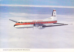 COLOUR PICTURE POST CARD PRINTED IN SCARBOROUGH, CANADA -  IMAGE OF AEROPLANE OF JERSEY EUROPEAN AIRWAYS - Cartes Modernes