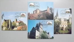 Deutschland DDR 2976/9, Maximumkarte MK/MC, ESST,  Burg Hohnstein, Rochsburg, Burg Schwarzenberg, Burg Stein - Maximumkaarten