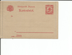 Königreich Bayern, Kartenbrief 10 Pf. Entier Postal Non Circulé  (708) - Autres & Non Classés