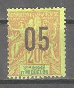 St Pierre & Miquelon 1912, Surcharged, Scott # 113, VF Mint Hinged*OG - Nuevos