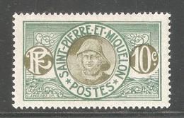 St Pierre & Miquelon 1922, 10c Green, Scott # 85, VF Mint VL Hinged*OG (P-5) - Neufs