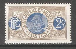 St Pierre & Miquelon 1909, Fisherman 2c, Scott # 80, VF Mint Hinged*OG (P-5) - Neufs