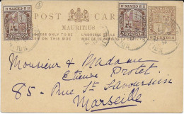MAURITIUS - 1912 - CARTE ENTIER POSTAL De CUREPIPE => MARSEILLE - Mauricio (...-1967)