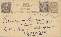 MAURITIUS - 1912 - CARTE ENTIER POSTAL De CUREPIPE => MARSEILLE - Mauritius (...-1967)