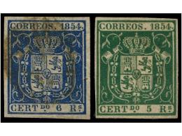 (*)/° ESPAÑA. Ed.26, 27. 5 Reales Verde Y 6 Reales Azul (usado). Sellos De Excelente... - Autres & Non Classés