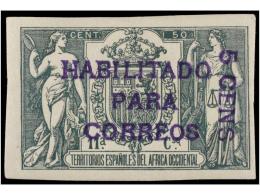 * COLONIAS ESPAÑOLAS: RIO DE ORO. Ed.40B. 5 Cens. S. 50 Cent. Verde. Habilitación En Violeta... - Other & Unclassified