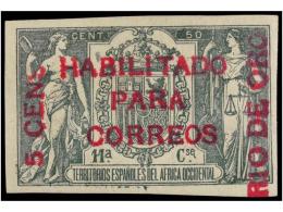 * COLONIAS ESPAÑOLAS: RIO DE ORO. Ed.40A. 5 Cens. S. 50 Cent. Verde. Habilitación En... - Other & Unclassified