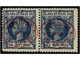 **/* COLONIAS ESPAÑOLAS: RIO DE ORO. Ed.17. 15 Cts. S. 25 Cts. Azul. Pareja, Un Sello Sin Fijasellos,... - Other & Unclassified