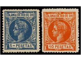 * COLONIAS ESPAÑOLAS: RIO DE ORO. Ed.1/16. SERIE Completa. Sellos De 4 Pts. Y 10 Pts.,  Leves... - Other & Unclassified