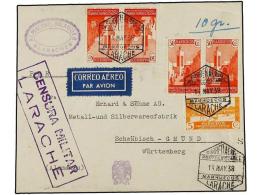 MARRUECOS. 1938. LARACHE A ALEMANIA. 5 Cts. Naranja Y 30 Cts. Rojo (4) Circulada Por Correo... - Other & Unclassified