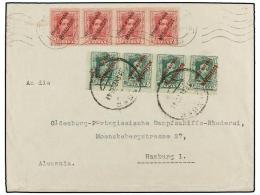 MARRUECOS. Ed.19 (4), 20 (4). 1930. TANGER A  ALEMANIA. 5 Cts. Rosa, Tira De Cuatro, 10 Cts. Verde,... - Other & Unclassified