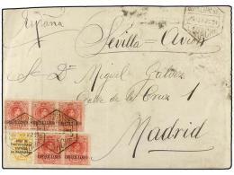 MARRUECOS. Ed.61. 1922 (20 Febrero). LARACHE A MADRID. 15 Cts. Amarillo Y Sellos De España De 10... - Other & Unclassified