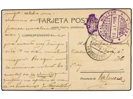 MARRUECOS. 1915. GUERRA DEL RIF. ARZILA A VALENCIA. Tarjeta Postal Circulada Con La Marca De Franquicia... - Otros & Sin Clasificación