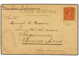 MARRUECOS. 1901. MAZAGAN A BUENOS AIRES. Tarjeta Postal Circulada Con Sello De 10 Cts. Bermellón,... - Other & Unclassified