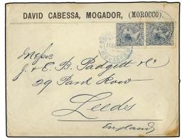 MARRUECOS. 1895. MOGADOR A INGLATERRA. 25 Cts. (2), Mat. CORREO ESPAÑOL/MOGADOR En Azul, Al... - Otros & Sin Clasificación