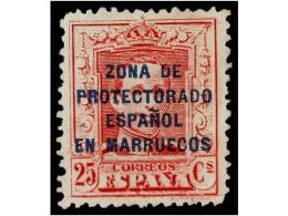 * MARRUECOS. Ed.NE 5. NO EMITIDO. 25 Cts. Rojo. Centraje Perfecto. Sello RARÍSIMO Que Pocas Veces Se... - Other & Unclassified