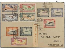 ESPAÑA. Ed.339/48. 1926. LARACHE A MADRID. Serie Completa En Carta Verdaderamente Circulada, Al Dorso... - Autres & Non Classés
