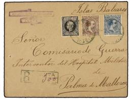 ESPAÑA. Ed.219, 221, 240. 1899. CÁDIZ A PALMA DE MALLORCA. 15 Cts. Castaño, 25... - Autres & Non Classés